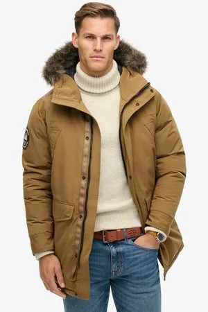 Superdry Herren Everest Parka mit Kunstfellbesatz