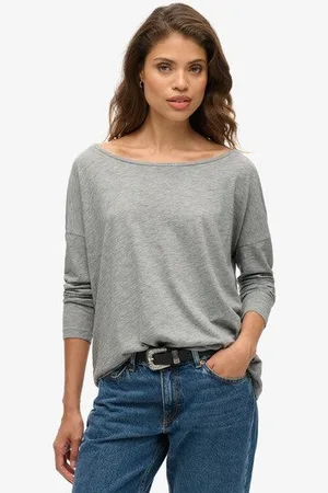 Superdry Damen Langärmeliges Oberteil aus Jersey