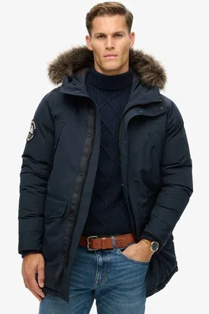 Superdry Herren Everest Parka mit Kunstfellbesatz