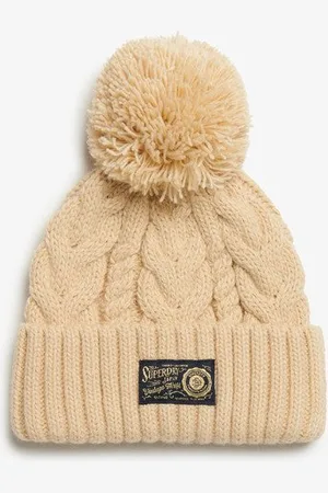 Superdry Damen Beaniemütze mit Grobem Zopfmuster