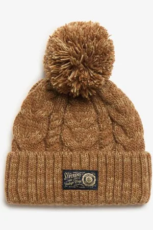 Superdry Damen Beaniemütze mit Grobem Zopfmuster