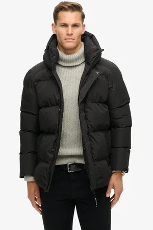 Superdry Herren Five Baffle Sports Steppjacke mit Kapuze