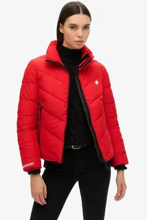 Superdry Damen Sports Steppjacke Ohne Kapuze