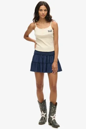 Superdry Damen Gestufter Jersey-minirock