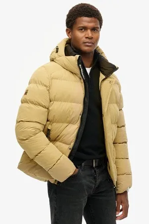 Superdry Herren Sport-steppjacke aus Mikrofaser mit Kapuze