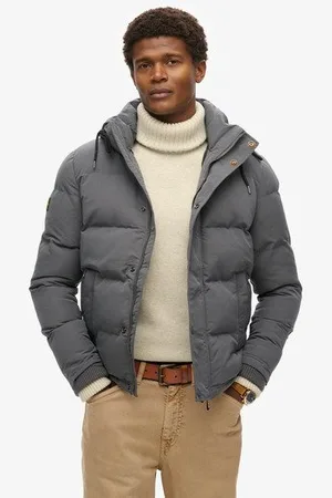 Superdry Herren Kurze Everest Steppjacke mit Kapuze