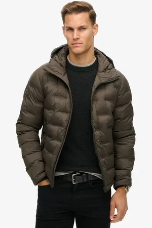 Superdry Herren Steppmantel mit Kapuze