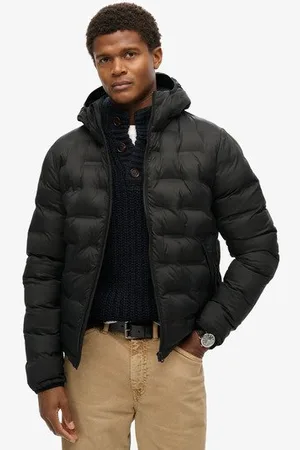 Superdry Herren Steppmantel mit Kapuze