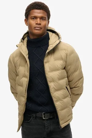 Superdry Herren Steppmantel mit Kapuze