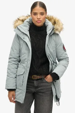 Superdry Damen Everest Parka mit Kunstfellkapuze