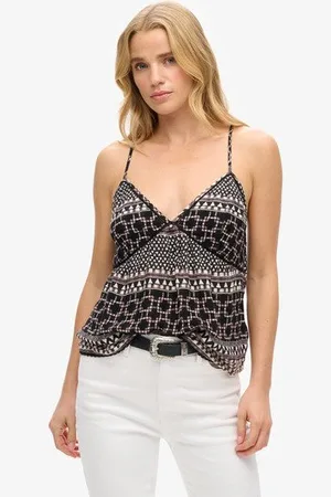 Superdry Damen Trägertop aus Webstoff mit Print