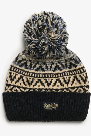 Superdry Damen Gemusterte Beaniemütze aus Strickgewebe