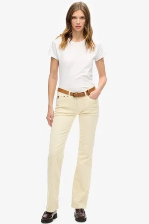 Superdry Damen Cord-jeans mit Niedriger Leibhöhe und Ausgestelltem Bein