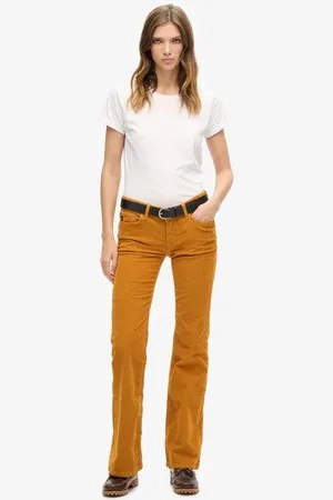 Superdry Damen Cord-jeans mit Niedriger Leibhöhe und Ausgestelltem Bein