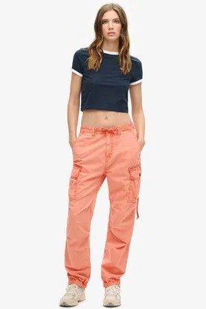 Superdry Damen Para Cargohose mit Niedriger Leibhöhe