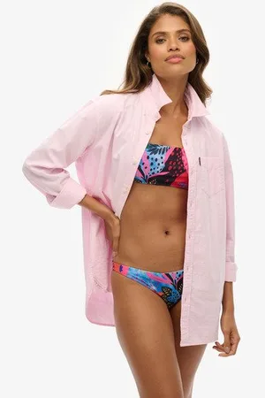 Superdry Damen Raffiniertes Bikinihöschen mit Tropischem Print