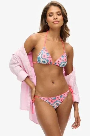 Superdry Damen Raffiniertes Bikinihöschen mit Seitlichen Bindeverschlüssen