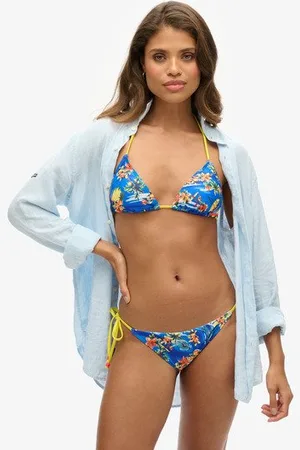 Superdry Damen Raffiniertes Bikinihöschen mit Seitlichen Bindeverschlüssen