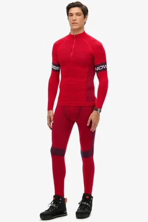 Superdry Herren Sport Nahtlose Baselayer Leggings mit Logo-Druck, Größe: S
