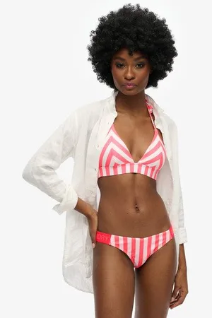 Superdry Damen Gestreifte Raffinierte Bikinihosen