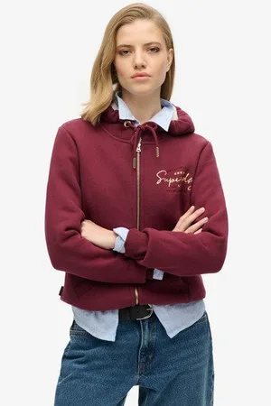 Superdry Damen Luxe Kapuzenjacke mit Logo in Metallic-optik