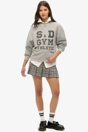 Superdry Damen Vintage Tweed-minirock mit Falten