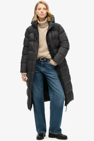 Superdry Damen Langer Ripstop-steppmantel
