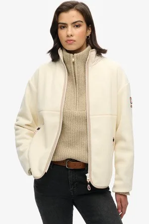 Superdry Damen Active Fleecejacke mit Durchgehendem Reißverschluss