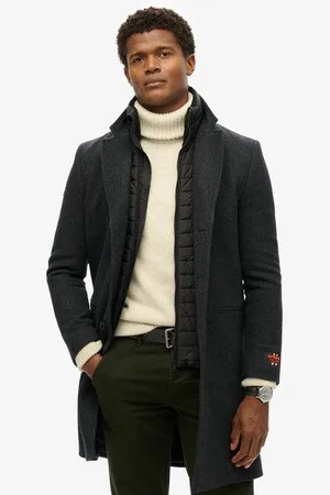 Superdry Herren Figurbetonter 2-in-1 Town Mantel