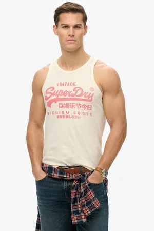 Superdry Herren Klassisches Heritage Tanktop mit Vintage-logo