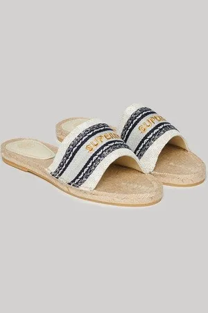 Superdry Damen Canvas-sandalen mit Espadrilles-overlay