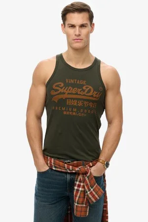 Superdry Herren Klassisches Heritage Tanktop mit Vintage-logo