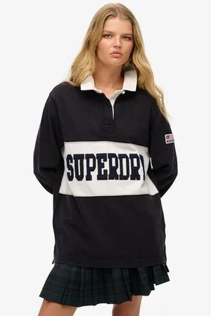 Superdry Damen Athletic Essentials Rugby-oberteil in Übergröße