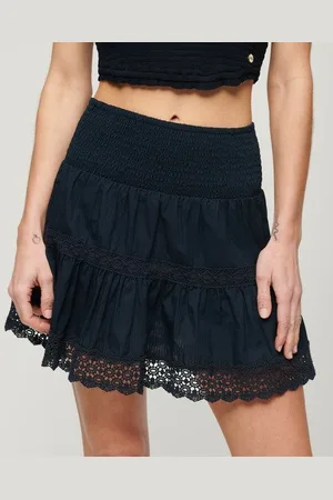 Superdry Damen Ibiza Minirock mit Spitzenmix