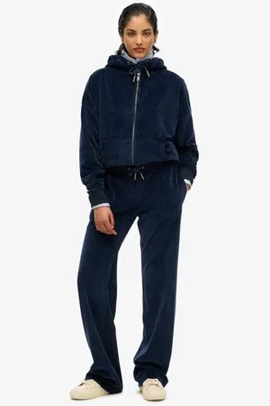 Superdry Damen Velours-jogginghose mit Weitem Bein