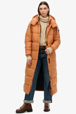 Superdry Damen Langer Ripstop Steppmantel, Größe: 36