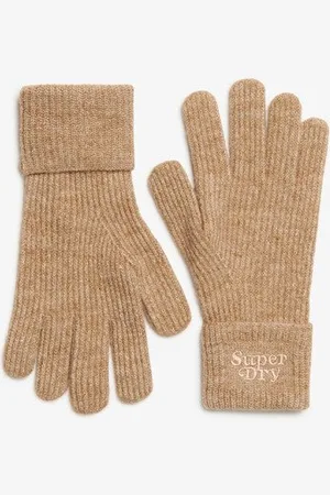 Superdry Damen Weiche, Gerippte Strickhandschuhe