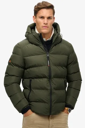 Superdry Herren Sports Steppjacke mit Kapuze