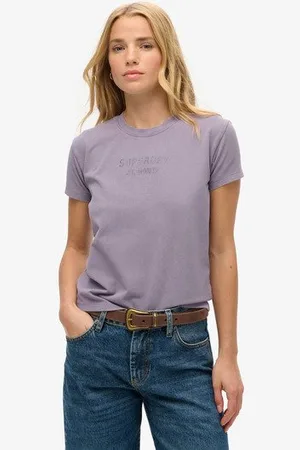 Superdry Damen Figurbetontes Sport Luxe-t-shirt mit Grafikprint