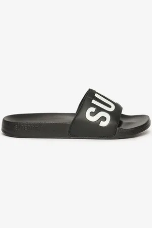 Superdry Damen Schwarz und Weiß Vegane Core Badesandalen, Größe: L