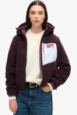 Superdry Damen Fleece-trekkerjacke mit Kapuze