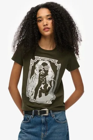 Superdry Damen Besonders Figurbetontes Pop Archive T-shirt