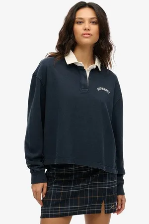 Superdry Damen Athletic Essentials Rugby-shirt mit Grafik
