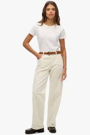Superdry Damen Jeans mit Weitem Bein und Mittlerer Leibhöhe
