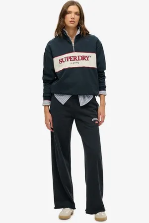 Superdry Damen Athletic Essentials Jogginghose mit Weitem Bein