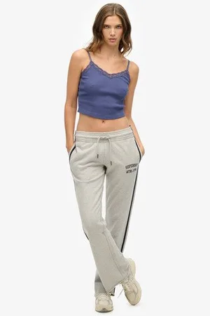 Superdry Damen Athletic Essentials Jogginghose mit Streifen und Schlag