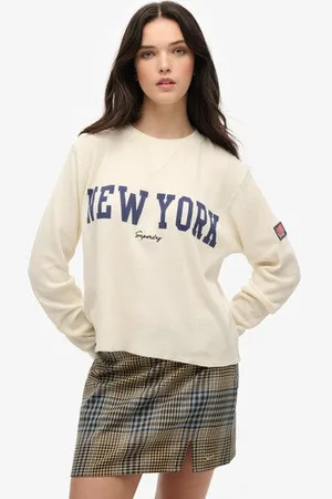 Superdry Damen Athletic Essential Langarmshirt mit Grafik