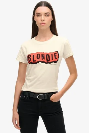 Superdry Damen Figurbetontes Blondie X T-Shirt Grafikdruck, Größe: 36
