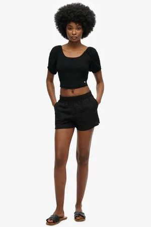 Superdry Damen Leinenshorts
