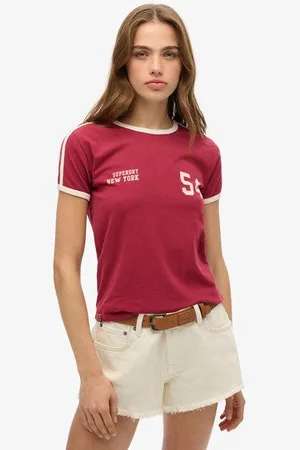 Superdry Damen Athletic Essential T-shirt mit Streifen